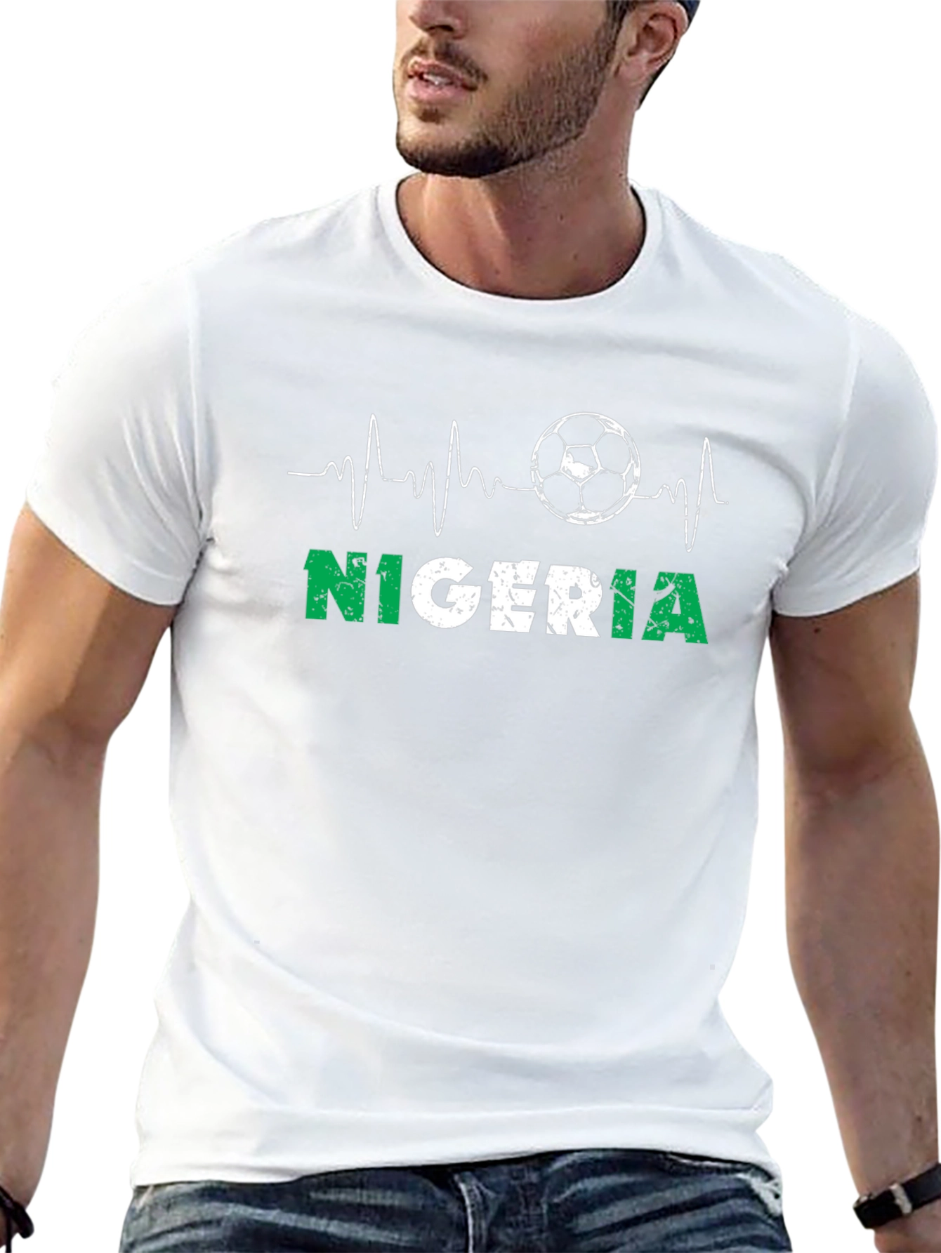 Nigeria Soccer T-Shirt - Heartbeat Football Tee