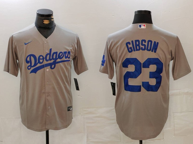 Men's Los Angeles Dodgers Kirk Gibson #23 Gray Replica Player Jerseys