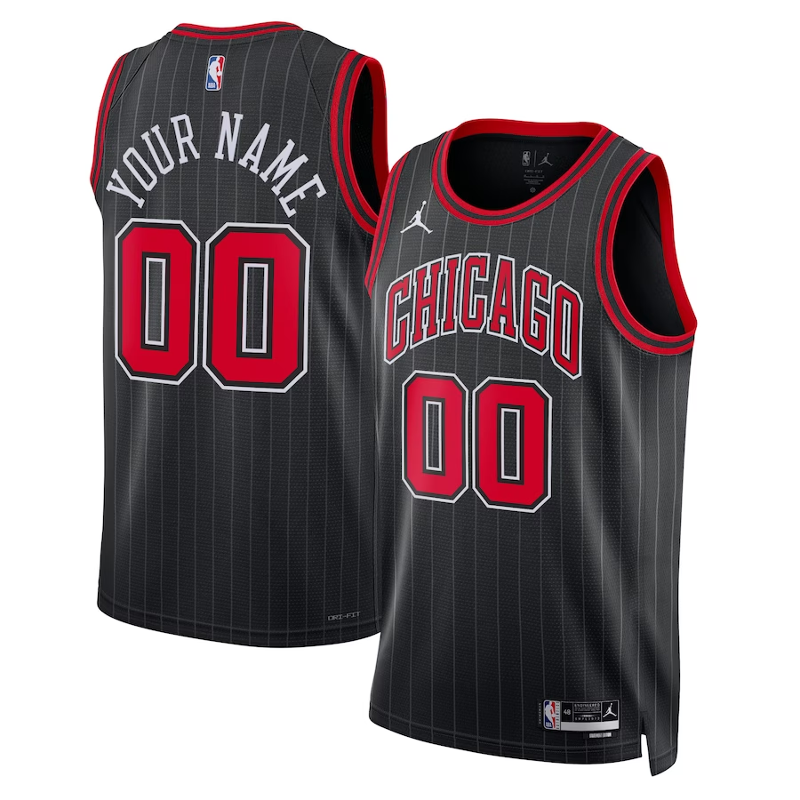 Men's Chicago Bulls Black 2022/23 Swingman Custom Jerseys - Statement Edition
