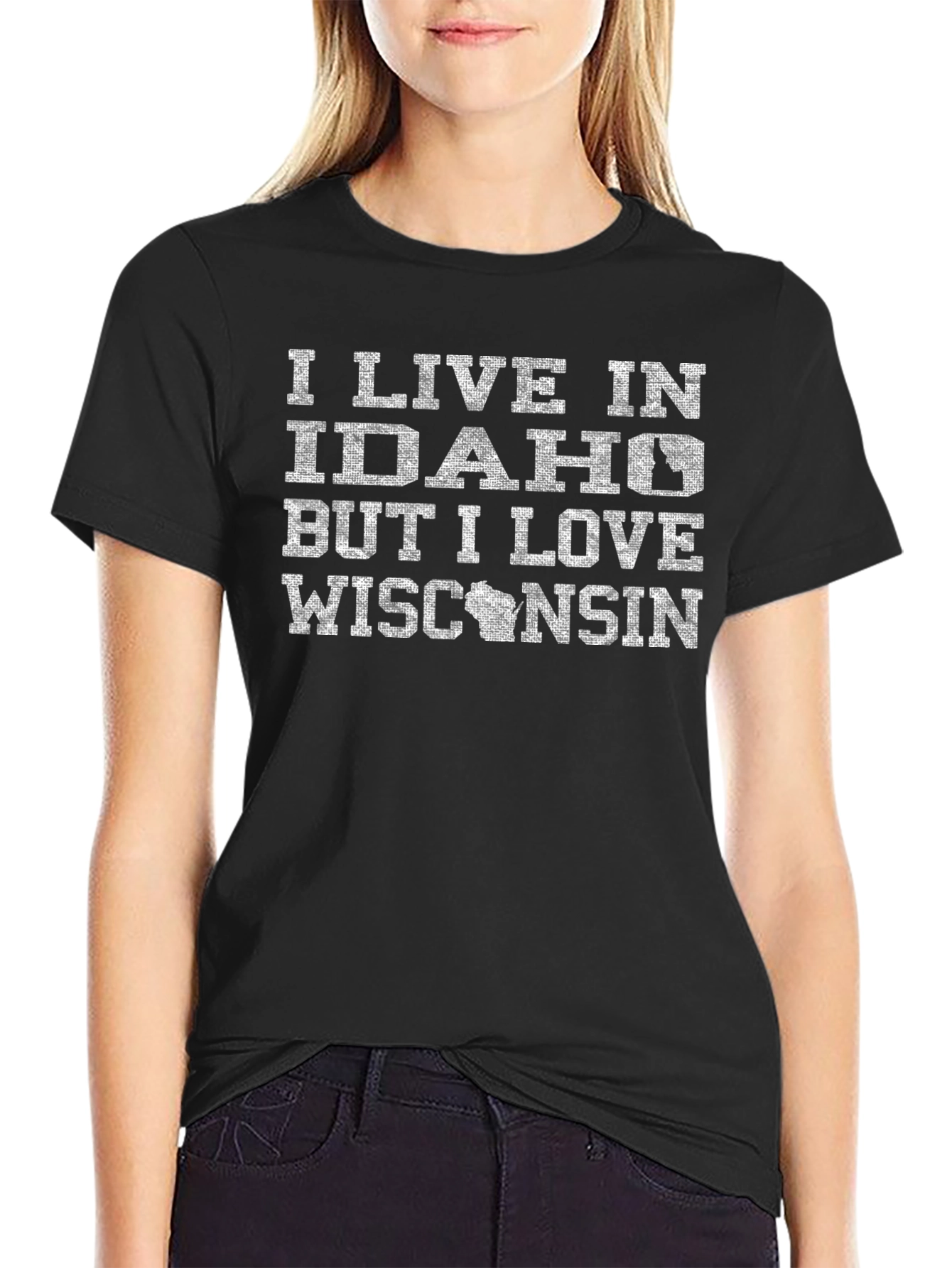 I Live in Idaho But I Love Wisconsin T-Shirt