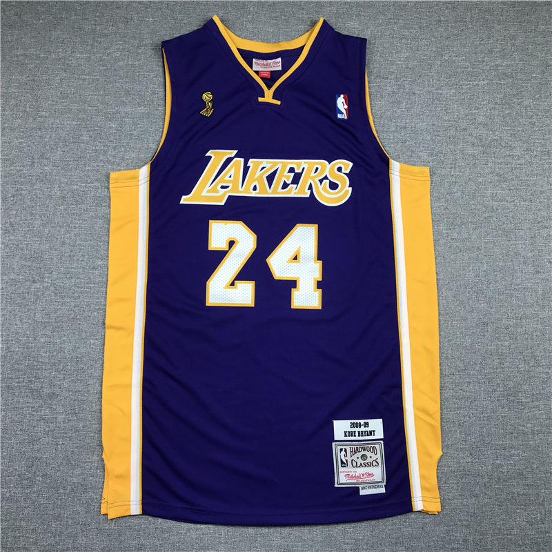 Men's Los Angeles Lakers Kobe Bryant Purple Hardwood Classics Authentic Jerseys