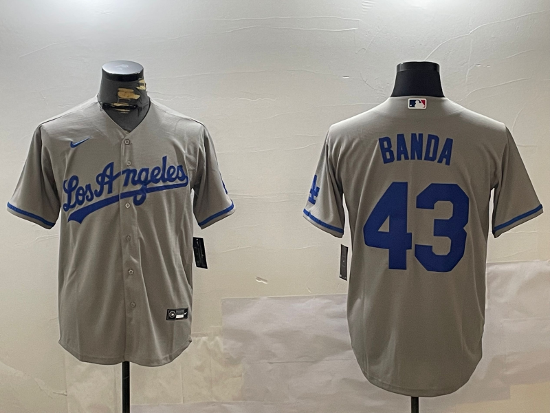 Men's Los Angeles Dodgers Anthony Banda #43 Gray Replica Player Jerseys