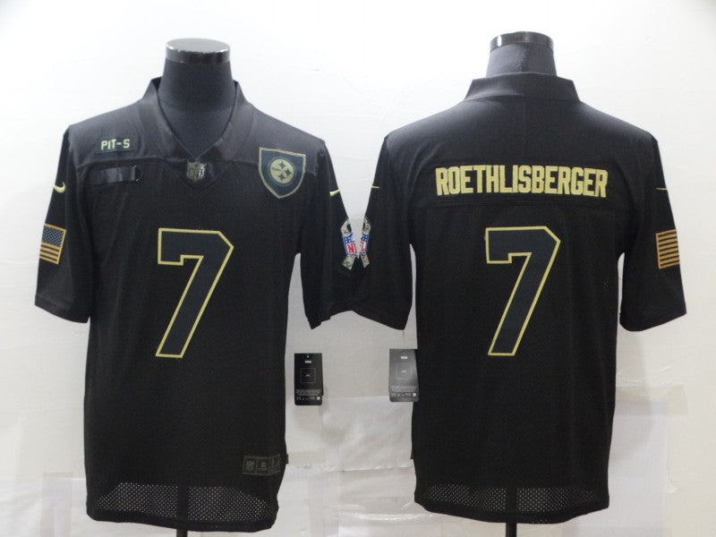 Men's Pittsburgh Steelers Ben Roethlisberger #7 Black Game Player Jerseys