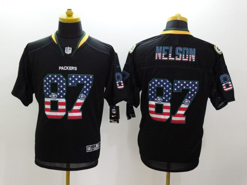 Men's Green Bay Packers Jordy Nelson #87 Black Game Player Jerseys