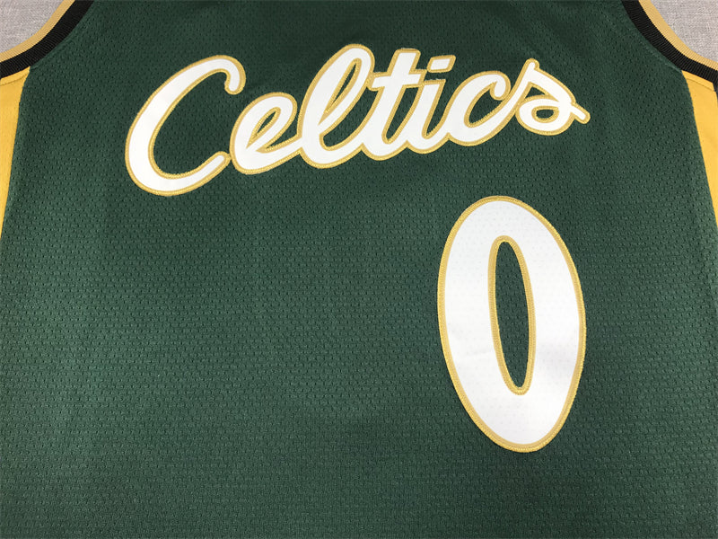 Men's Boston Celtics Jayson Tatum #0 Green 2022/23 Swingman Jerseys - City Edition