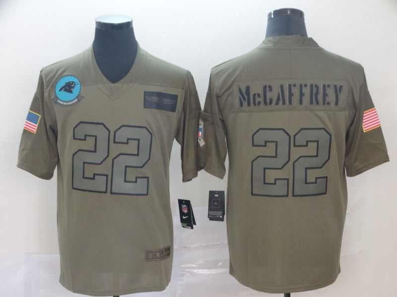 Men's Carolina Panthers Christian McCaffrey #22 Brown Game Jerseys