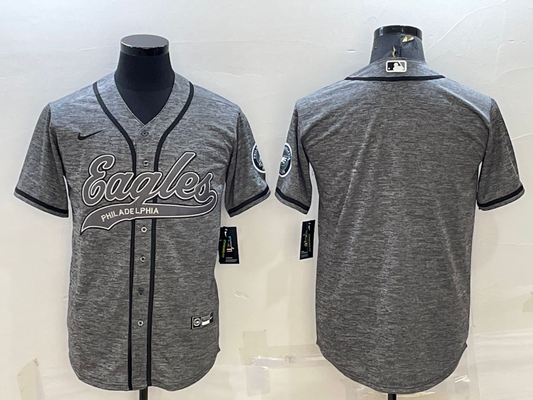 Men's Philadelphia Eagles Gray Blank Game Jerseys