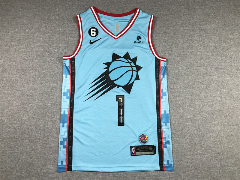Men's Phoenix Suns Devin Booker #1 Turquoise 2022/23 Swingman Jerseys - City Edition