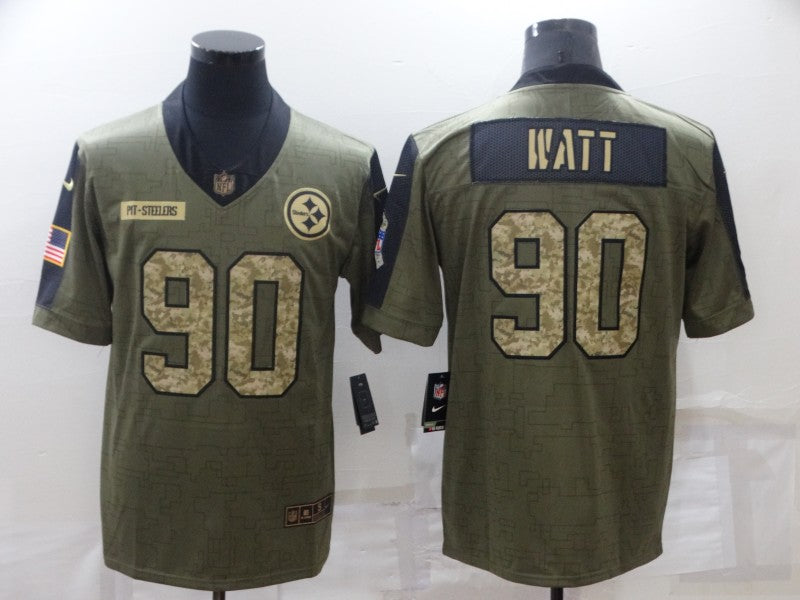 Men's Pittsburgh Steelers T.J. Watt #90 Brown Game Player Jerseys