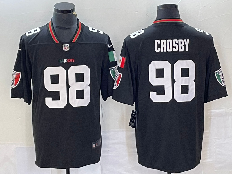 Men's Las Vegas Raiders Maxx Crosby #98 Black Vapor F.U.S.E. Limited Jerseys