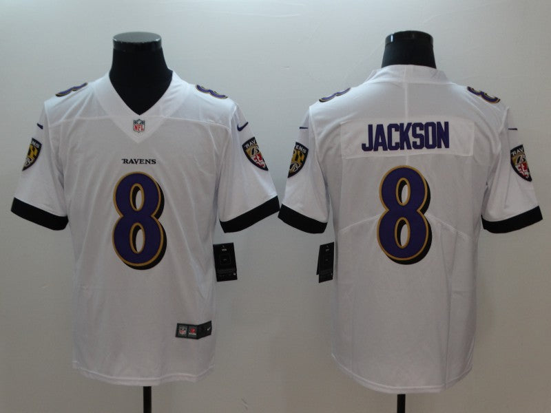 Men's Baltimore Ravens Lamar Jackson White Vapor Limited Jerseys