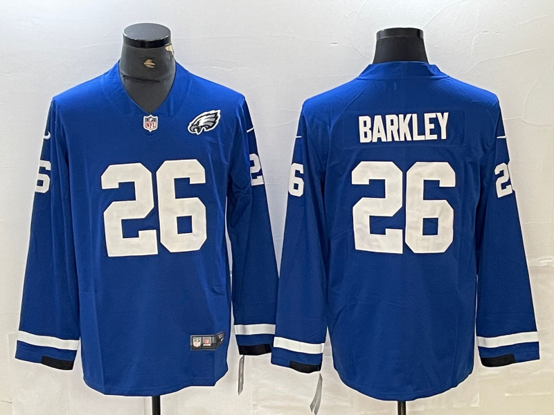 Men's Philadelphia Eagles Saquon Barkley #26 Blue Game Jerseys