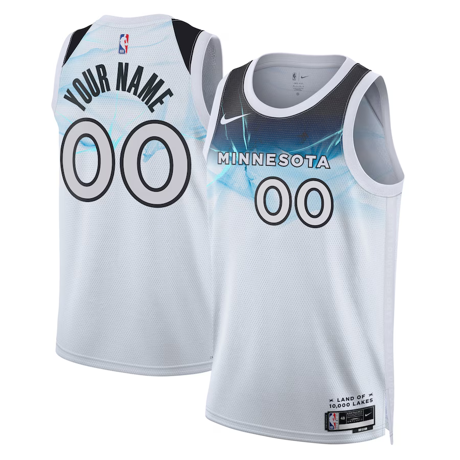 Men's Minnesota Timberwolves White 2024/25 Custom Swingman Jerseys - City Edition