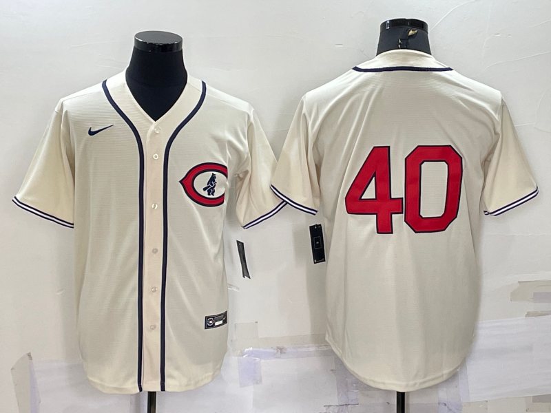 Men's Chicago Cubs Rich Harden #40 Cream Player Name Jerseys