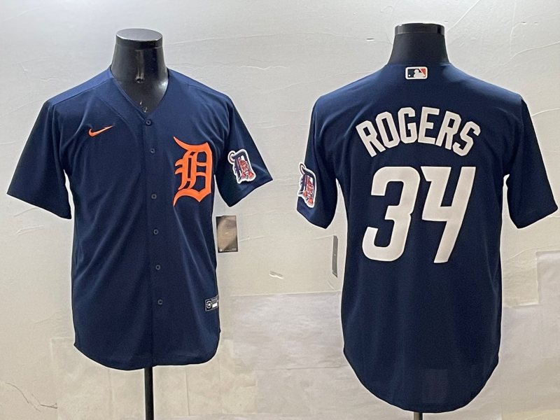 Men's Detroit Tigers Jake Rogers #34 Navy Replica Player Jerseys