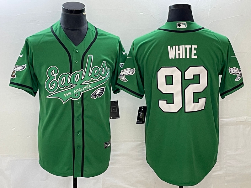 Men's Philadelphia Eagles Reggie White #92 Kelly Green Game Jerseys Joint Edition
