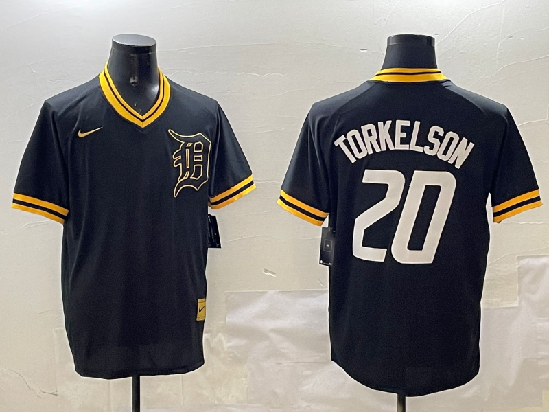 Men's Detroit Tigers Spencer Torkelson #20 Black Replica Player Jerseys