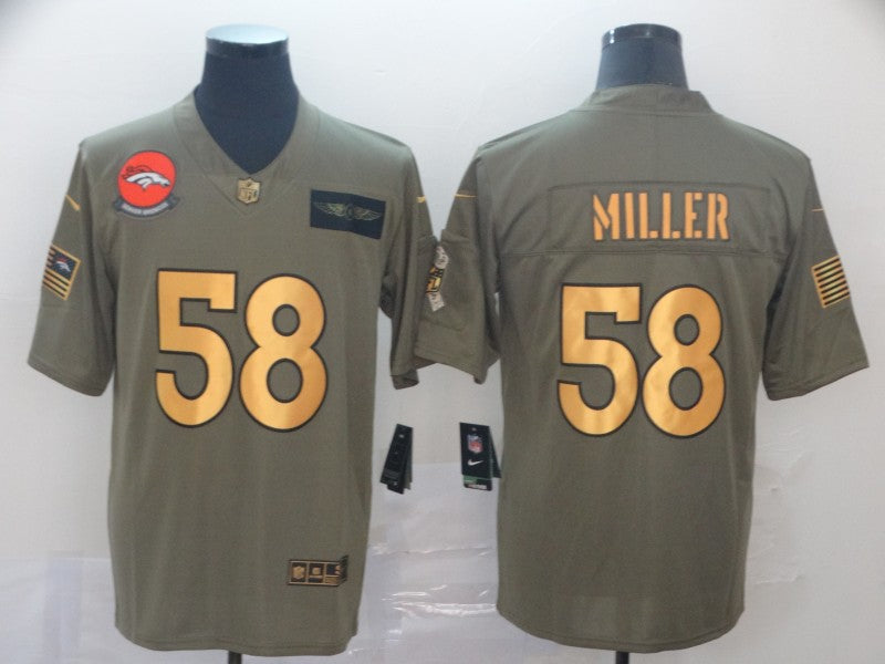 Men's Denver Broncos Von Miller #58 Brown Authentic Game Jerseys