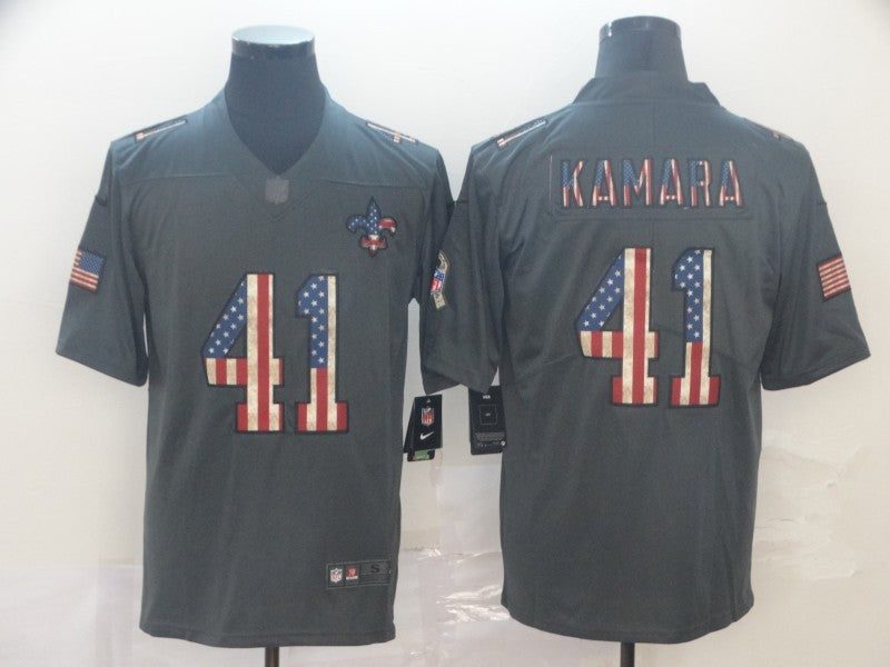 Men's New Orleans Saints Alvin Kamara #41 Black Authentic Game Jerseys