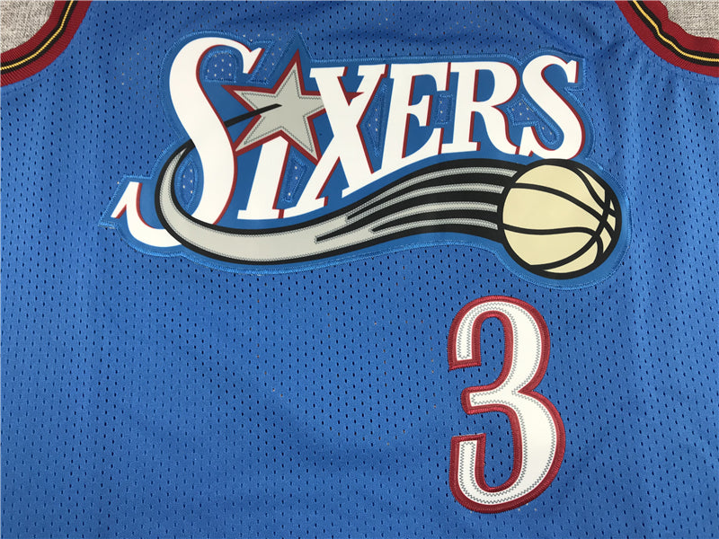 Men's Philadelphia 76ers Allen Iverson #3 Blue Swingman Jerseys