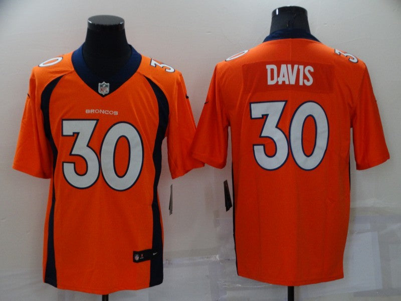 Men's Denver Broncos Terrell Davis #30 Orange Game Retired Player Jerseys