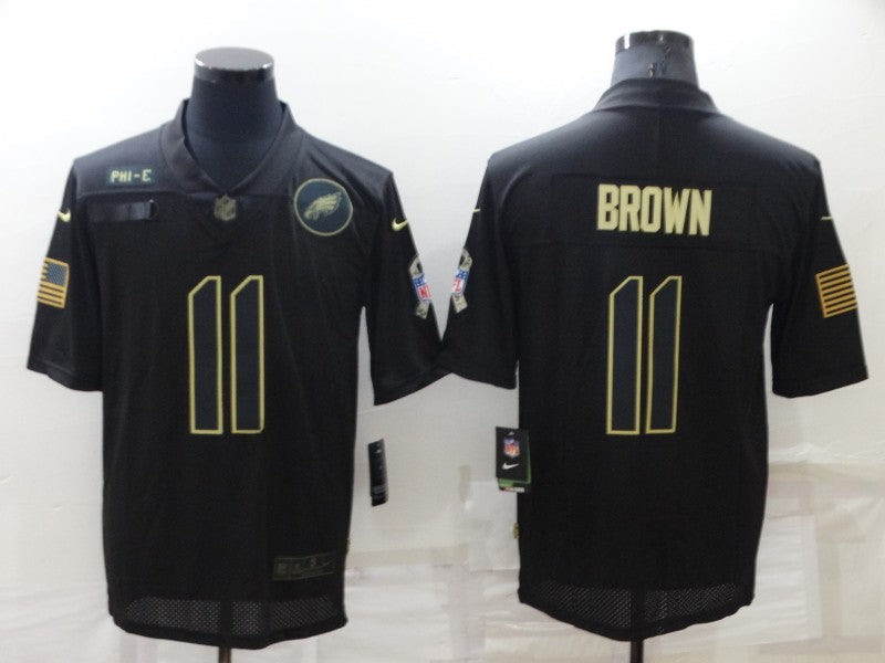 Men's Philadelphia Eagles A.J. Brown #11 Black Player Game Jerseys