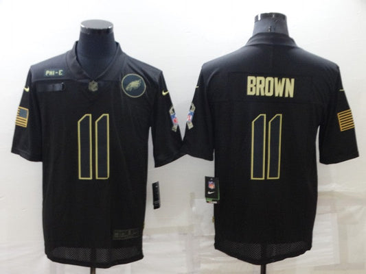 Men's Philadelphia Eagles A.J. Brown #11 Black Player Game Jerseys