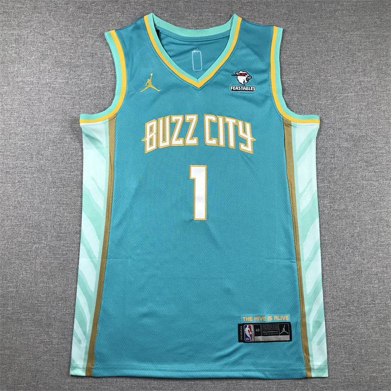 Men's Charlotte Hornets LaMelo Ball #1 Teal 2023/24 Swingman Jerseys - City Edition