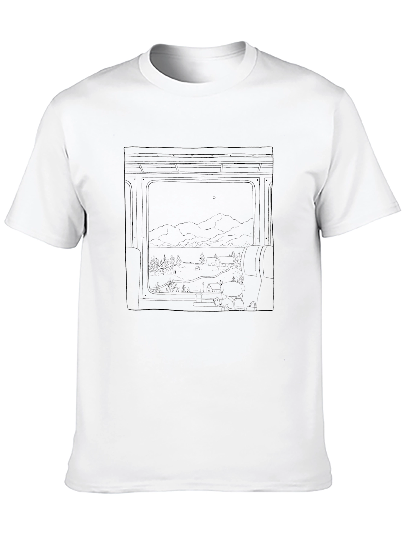 Scenic Train Window Black T-Shirt