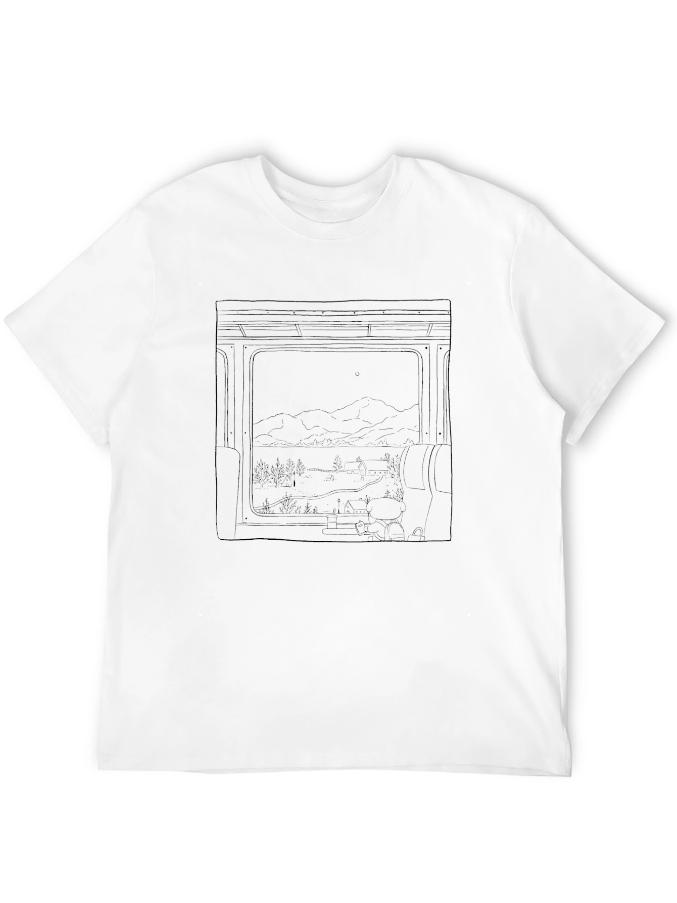 Scenic Train Window Black T-Shirt