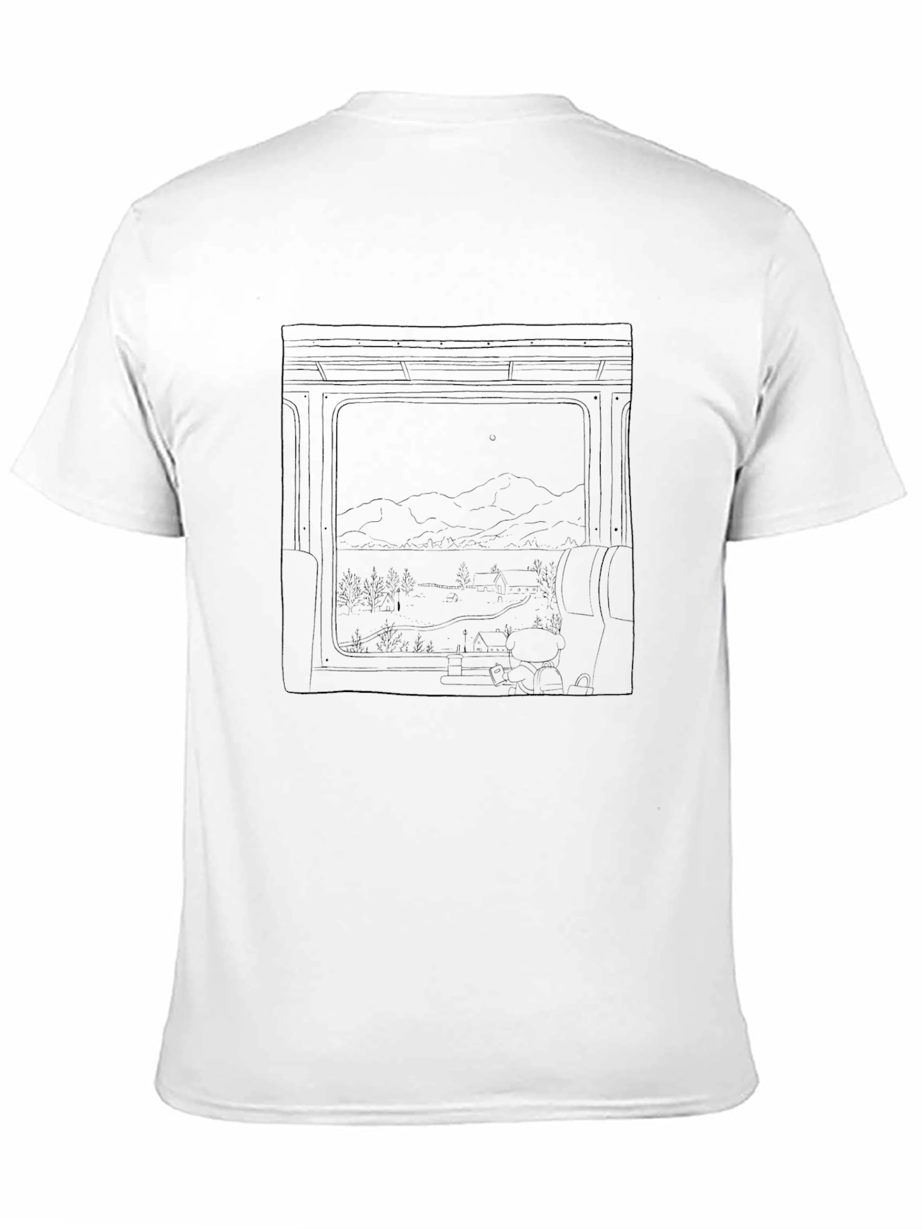 Scenic Train Window Black T-Shirt