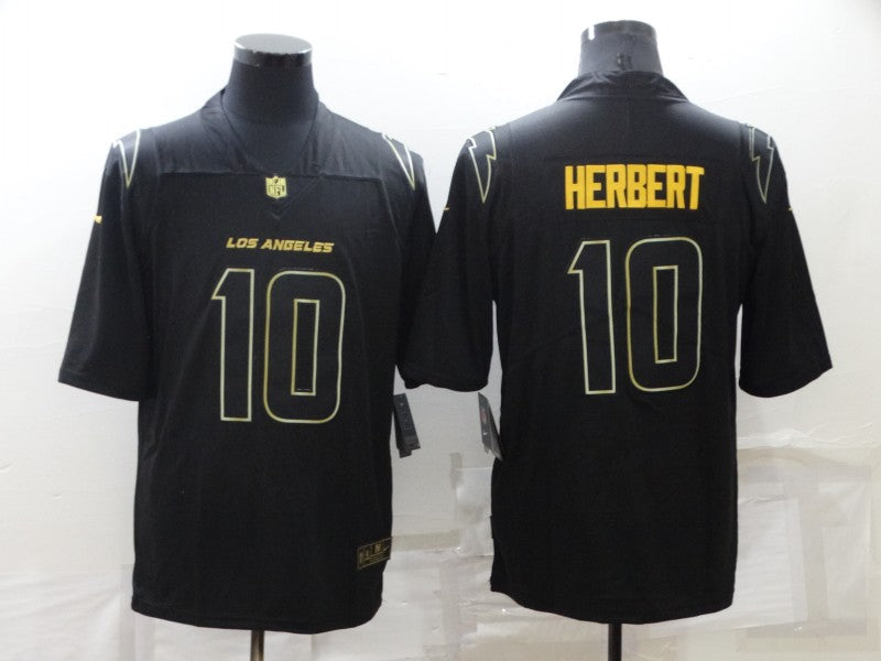 Men's Los Angeles Chargers Justin Herbert #10 Black Game Player Jerseys