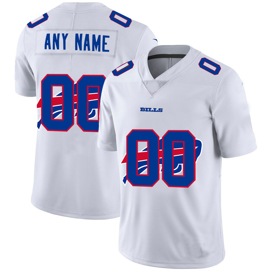 Custom1 Buffalo Bills White Team Big Logo Vapor Untouchable Limited Jerseys Stitched Jerseys Football Jerseys