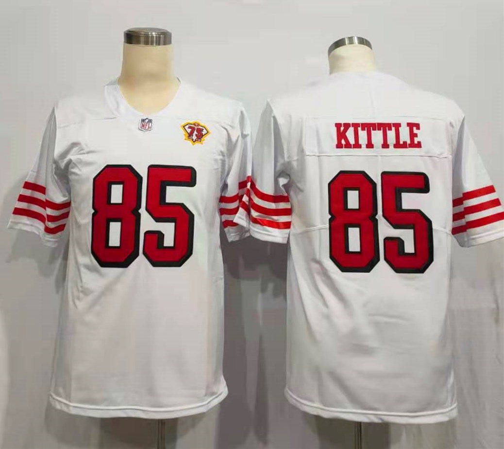 Men's San Francisco 49ers George Kittle 75th Anniversary Game Player Jerseys