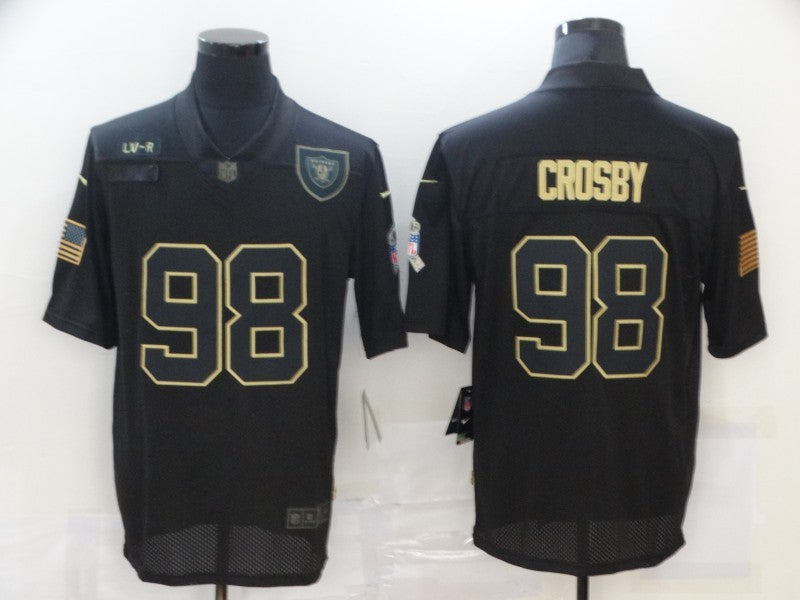 Men's Las Vegas Raiders Maxx Crosby Black 2020 Salute To Service Limited Jerseys