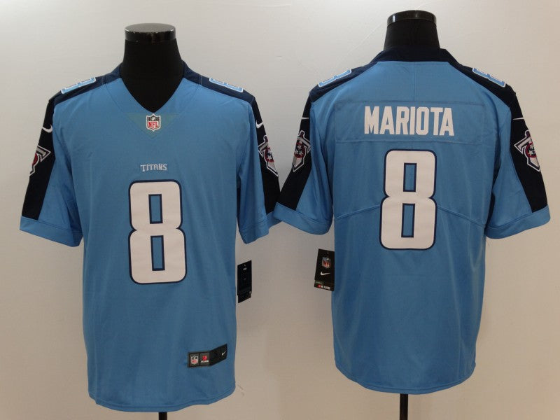 Men's Tennessee Titans Marcus Mariota #8 Blue Game Jerseys