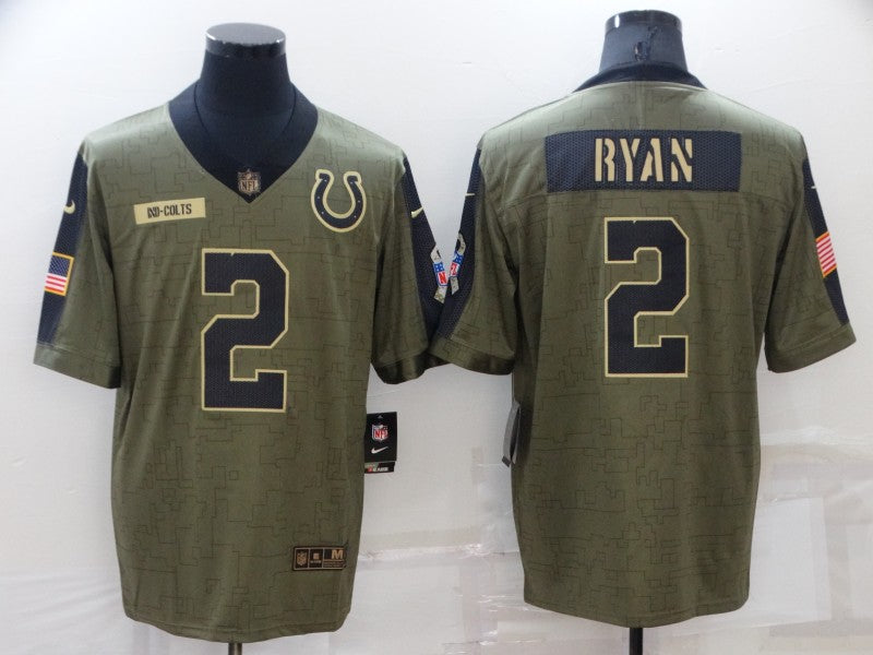 Men's Indianapolis Colts Matt Ryan #2 Brown Game Jerseys