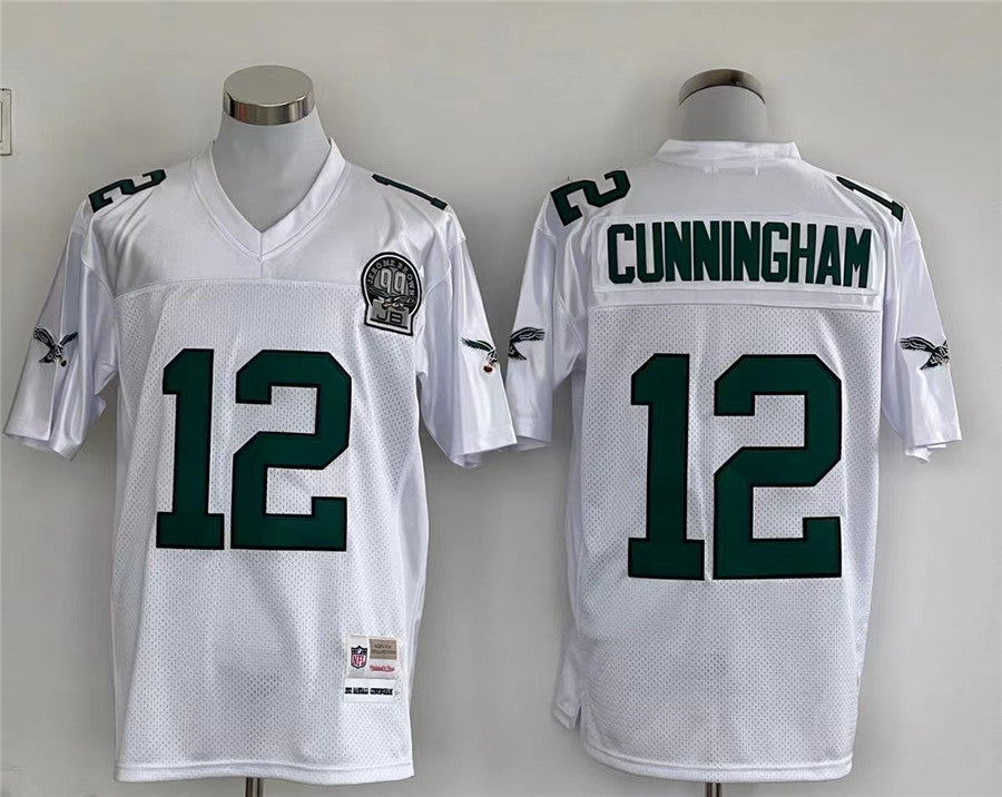 Men's Philadelphia Eagles Randall Cunningham Mitchell & Ness White Legacy Replica Jerseys