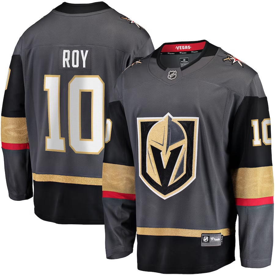 Men's Vegas Golden Knights Nicolas Roy #10 Gray Home Breakaway Player Jerseys