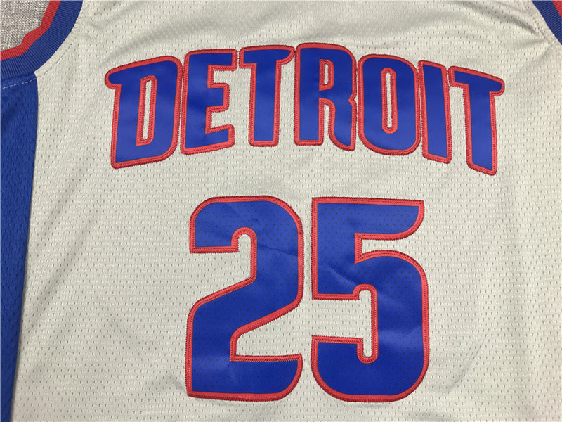 Men's Detroit Pistons Derrick Rose #25 Silver Swingman Jerseys