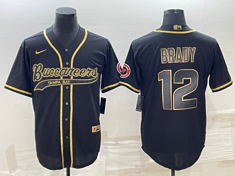 Men's Tampa Bay Buccaneers Tom Brady #12 Black Player Jerseys Joint Edition