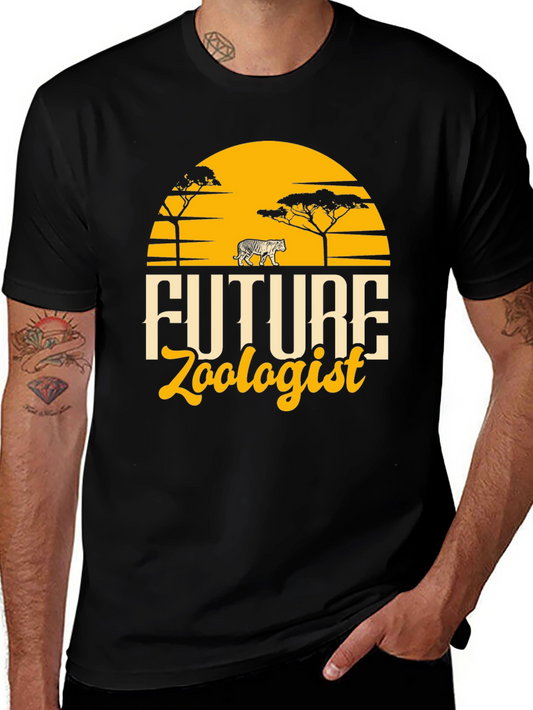 Future Zoologist Black Graphic T-Shirt