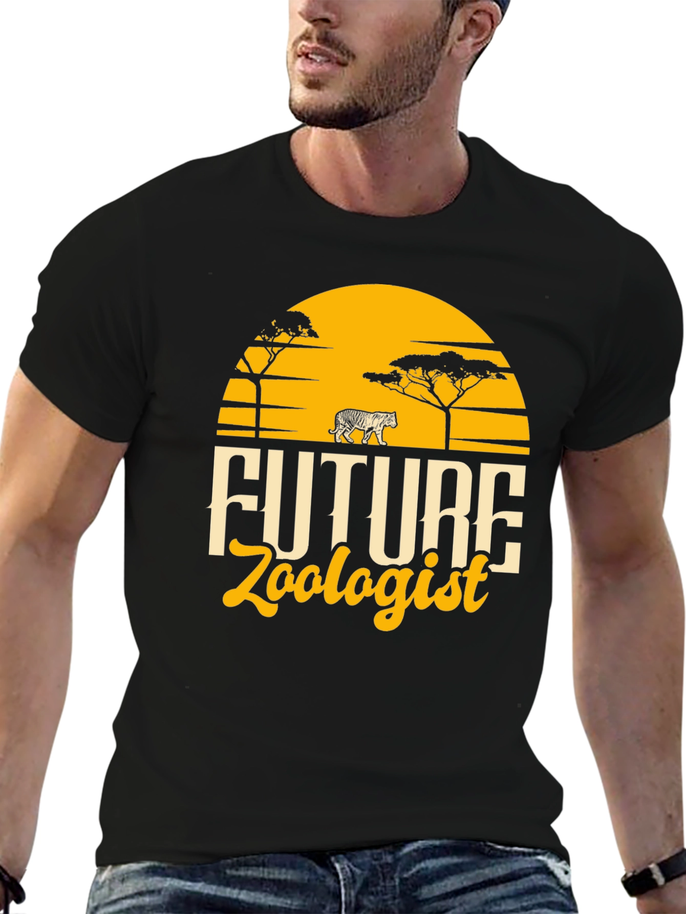 Future Zoologist Black Graphic T-Shirt