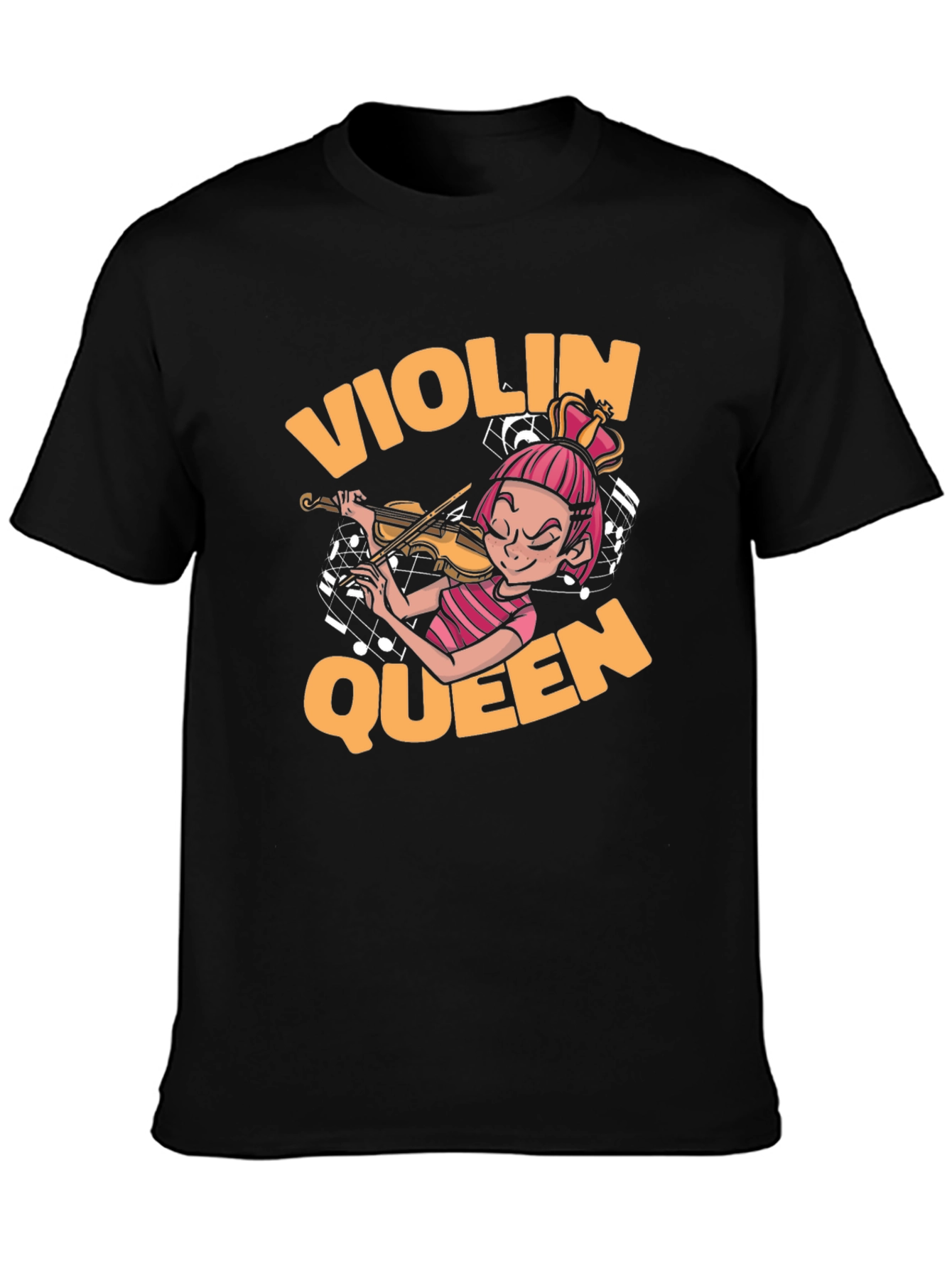 Violin Queen Black T-Shirt - Music Lover Tee