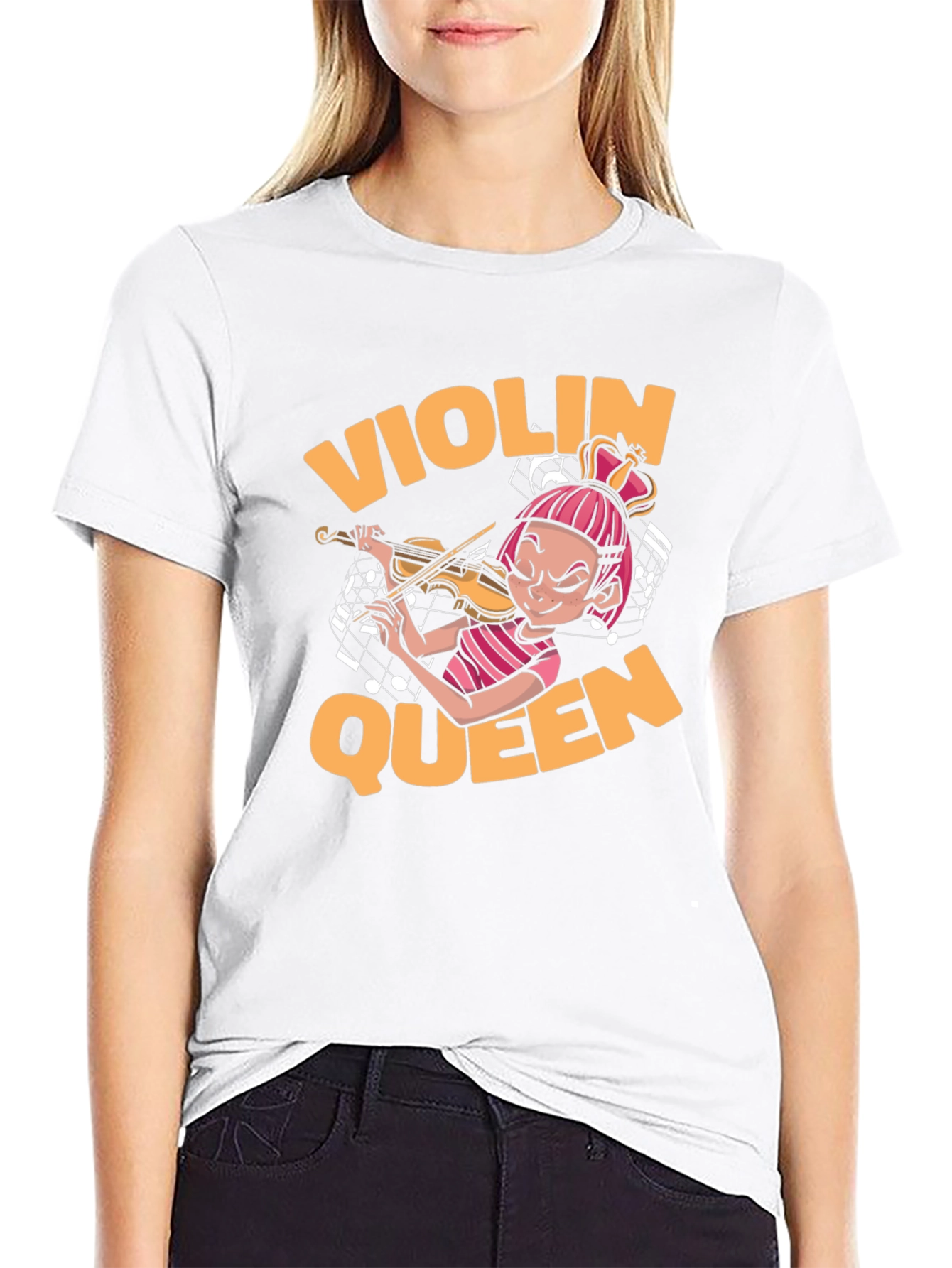 Violin Queen Black T-Shirt - Music Lover Tee