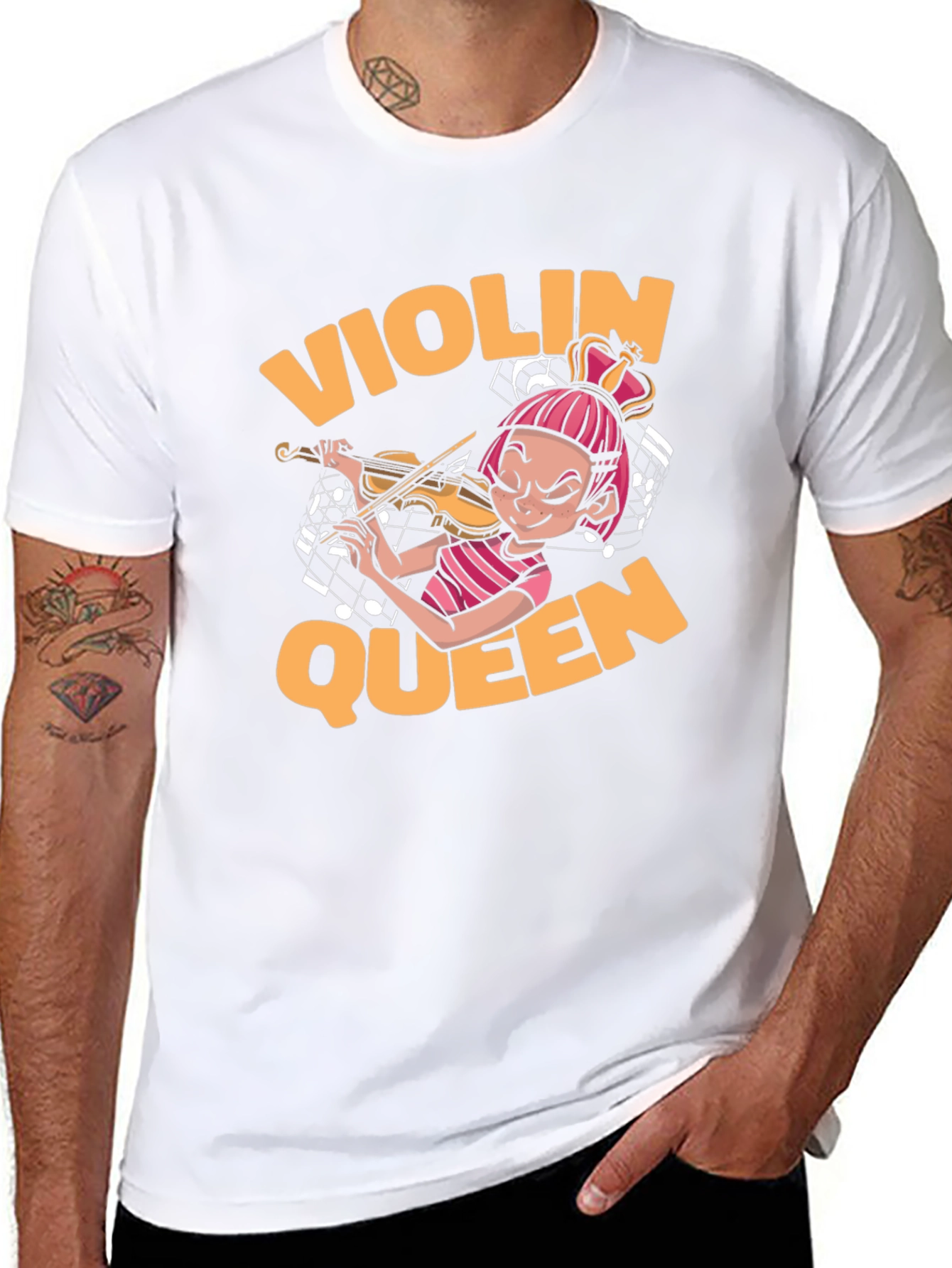 Violin Queen Black T-Shirt - Music Lover Tee