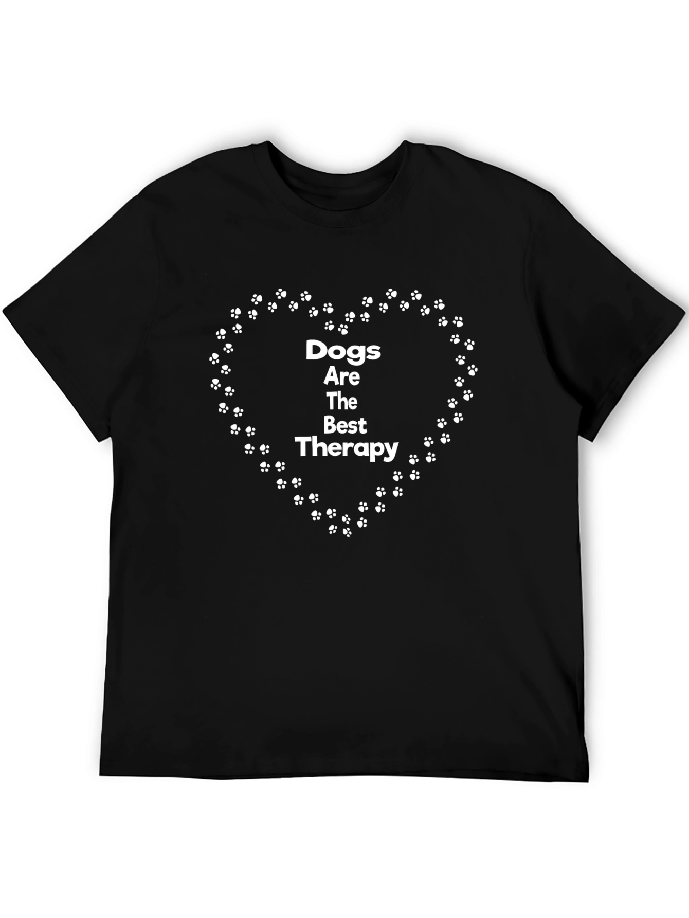 Dogs Are The Best Therapy Black T-Shirt