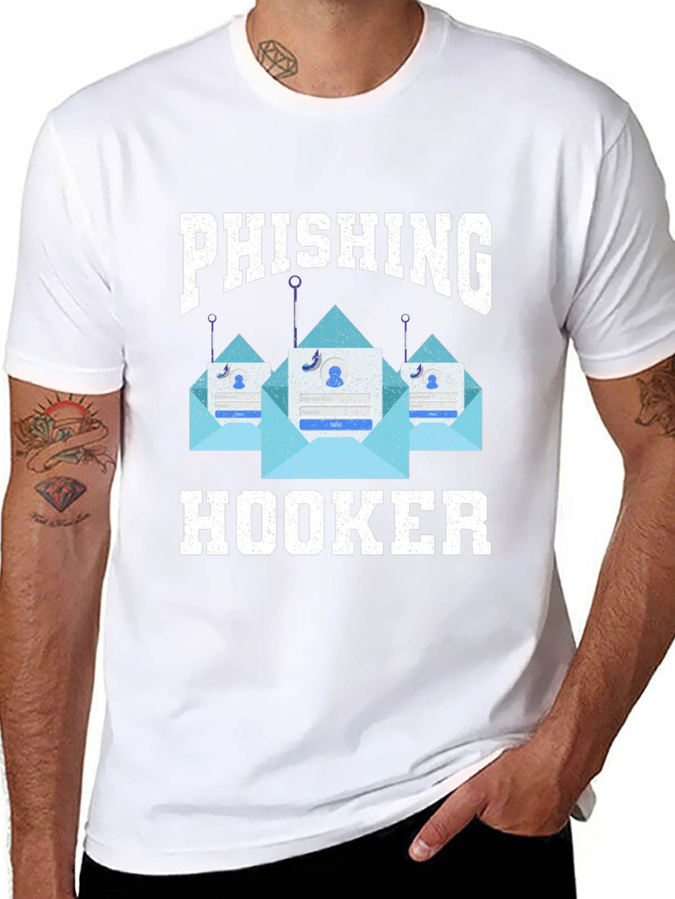 Phishing Hooker T-Shirt - Black Graphic Tee
