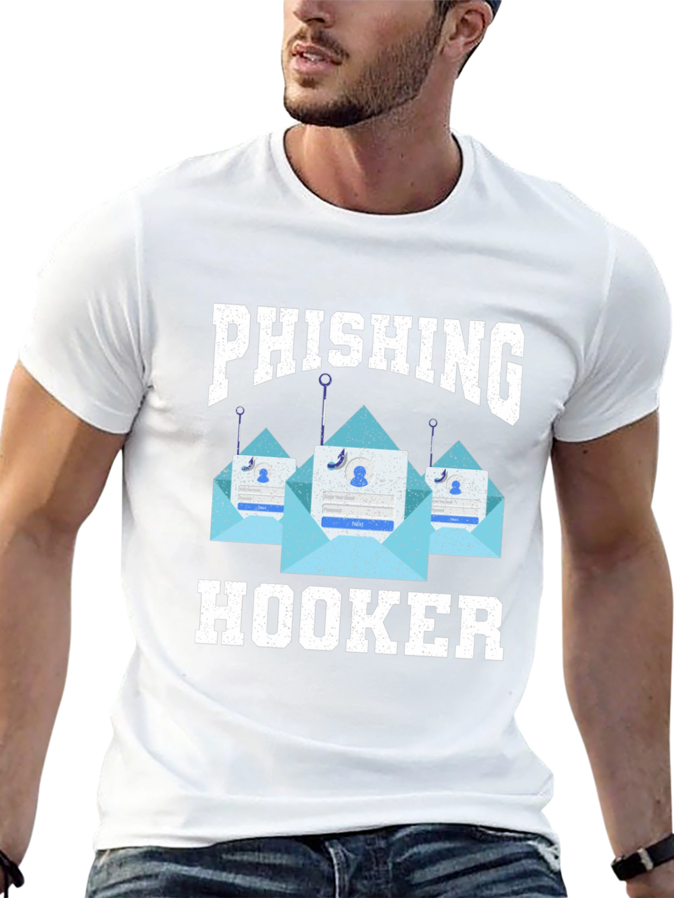 Phishing Hooker T-Shirt - Black Graphic Tee