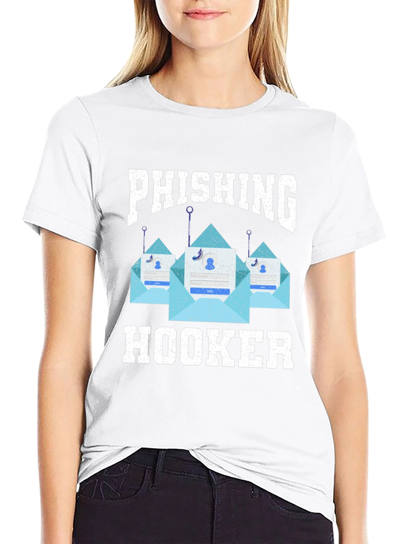 Phishing Hooker T-Shirt - Black Graphic Tee